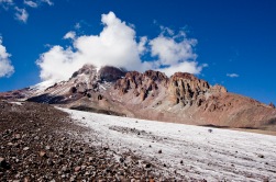 Gergeti-Gletscher, Kasbek, Stepantsminda im Kaukasus, Georgien