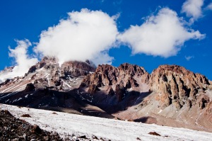 Gergeti-Gletscher, Kasbek, Stepantsminda im Kaukasus, Georgien